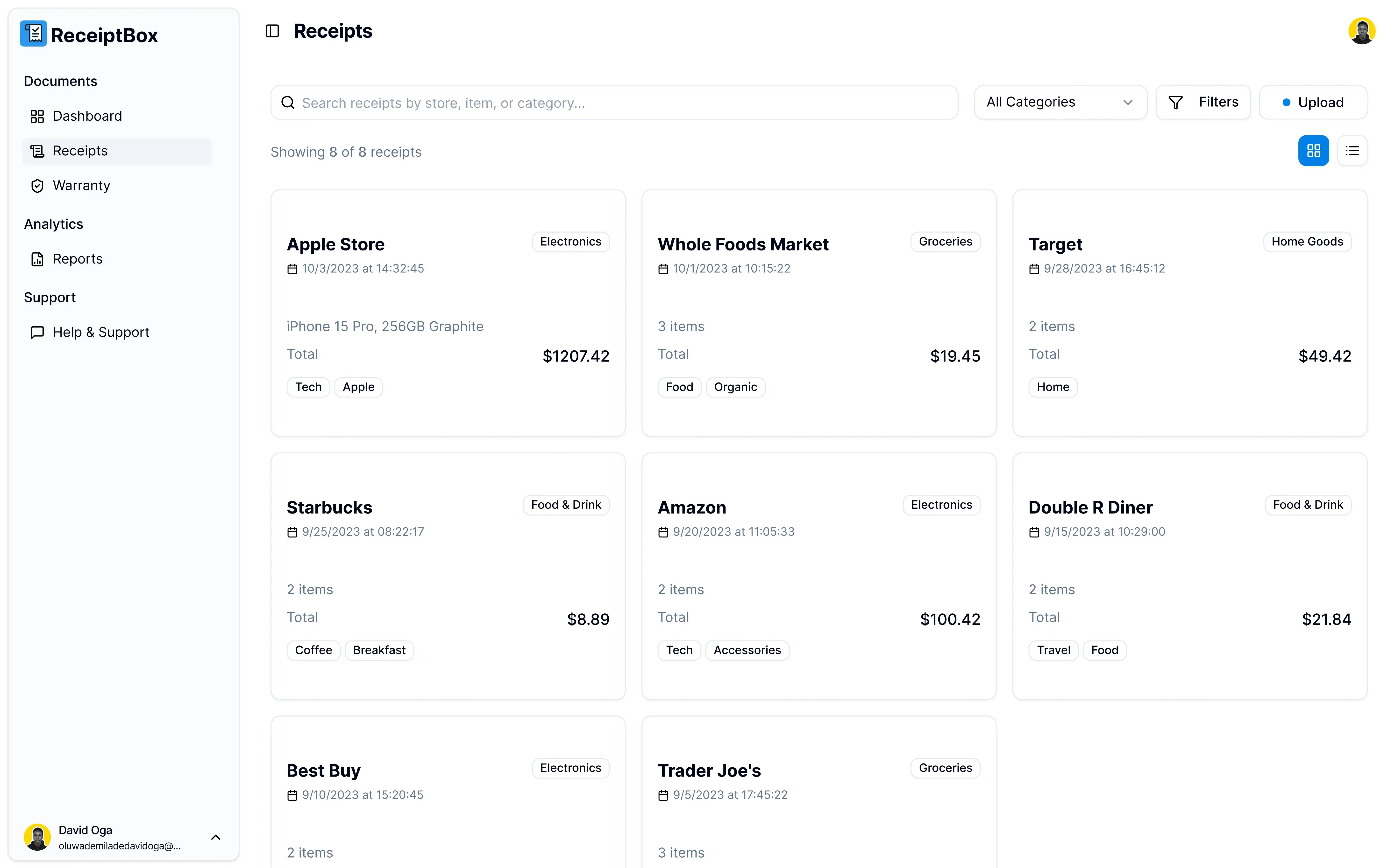 ReceiptBox Mockup